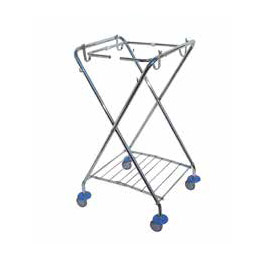 “X” FRAMED CHROMED WASTE TROLLEY (Ø 22 MM FRAME) - SQUARE